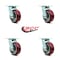 Service Caster 5 Inch Poly on Aluminum Wheel Swivel Caster Set with Roller Bearings SCC SCC-30CS520-PAR-4 - alternate 2